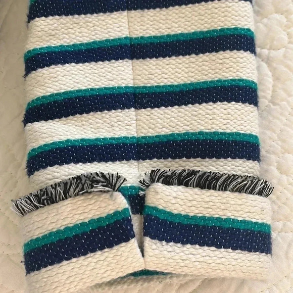 Talbots Striped Cotton Blend Textured Jacket Peplum Back Women’s 8 Cream Preppy - Picture 13 of 17